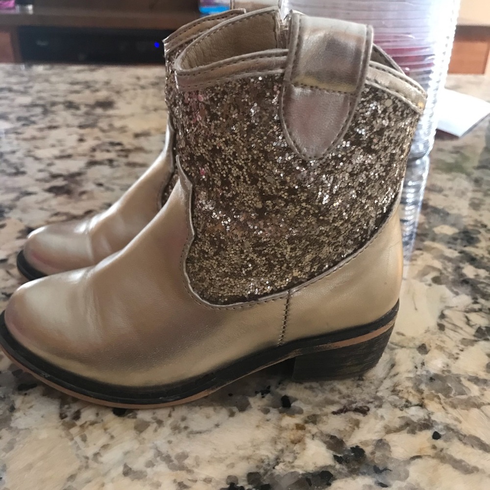 Angels face gold glitter boots girls size 10